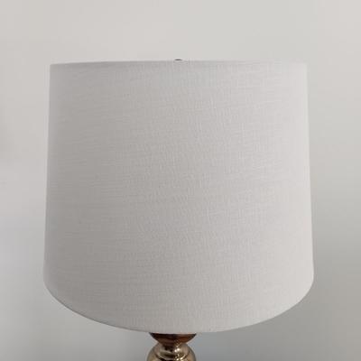 LOT 12: Candlestick Style Copper-Tone Metal Table Lamps