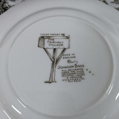 LOT 111: Johnson Bros. The Friendly Village Tea Cups, Dinner Plates, Bowls & More
