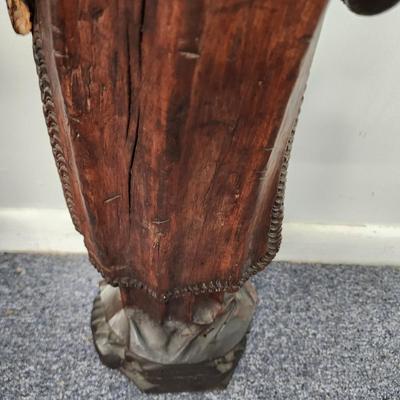 One of a Kind Antique Carved Wood Statue