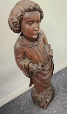 One of a Kind Antique Carved Wood Statue