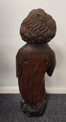 One of a Kind Antique Carved Wood Statue