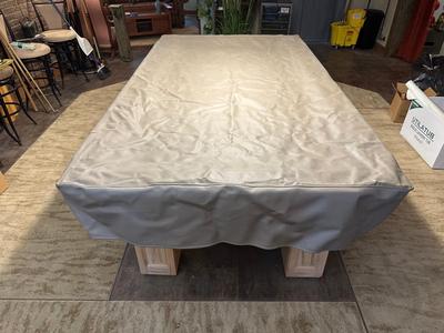 BEAUTIFUL CUSTOM MADE WORMY MAPLE SLATE POOL TABLE IN EXCELLENT CONDITION