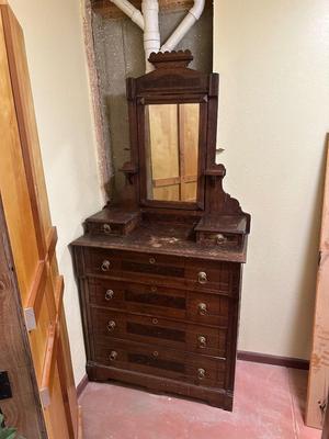 ANTIQUE WALNUT DRESSER