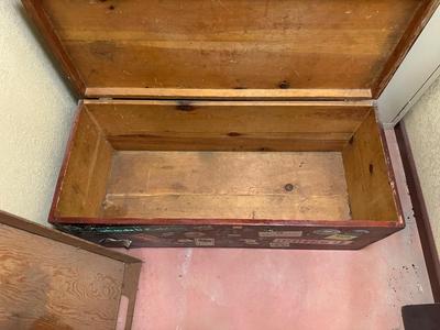 WOODEN TRUNK WITH A SHELF