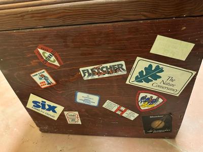 WOODEN TRUNK WITH A SHELF