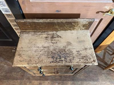 ANTIQUE WASH STAND AND A LADDER BACK CHAIR