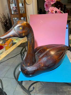 Vintage Mid-Century Carved Wooden Canadian Geese #2 Made in Canada 15.5" Long & 12" Tall in Good Preowned Condition.