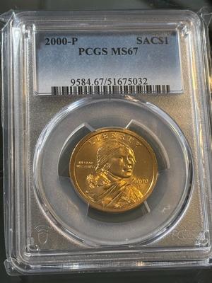 PCGS CERTIFIED 2000-P MS67 SACAGAWEA DOLLAR AS PICTURED.