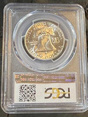 PCGS CERTIFIED 1958 MS65 FRANKLIN SILVER HALF DOLLAR AS PICTURED.