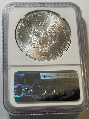 NGC CERTIFIED 2014 MS69 SILVER EAGLE DOLLAR 1-OUNCE .999 COIN AS PICTURED.