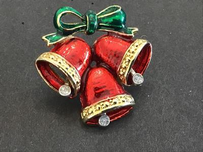 Vintage Rhinestone Holiday Bells