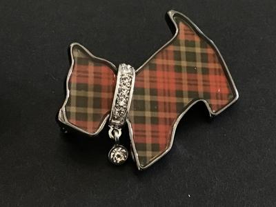 Plaid Rhinestones Scottish Dog