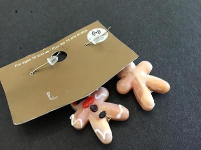 Glass Gingerbread Earrings pier 1 New