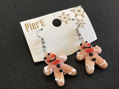 Glass Gingerbread Earrings pier 1 New