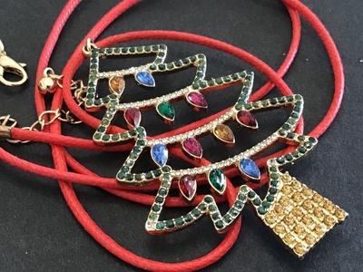 Christmas Tree Bulb Necklace cord Chain