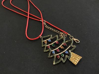 Christmas Tree Bulb Necklace cord Chain