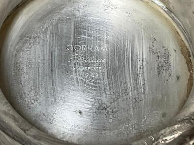 Gorham Heritage Silver Plate trophy cup champagne, chiller ice bucket, and FR Rogers Butterdish
