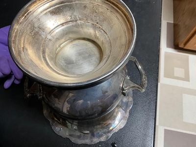Gorham Heritage Silver Plate trophy cup champagne, chiller ice bucket, and FR Rogers Butterdish
