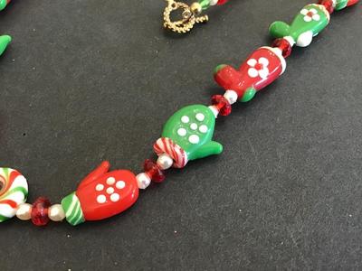 Art Glass Vintage Necklace Gloves and stockings