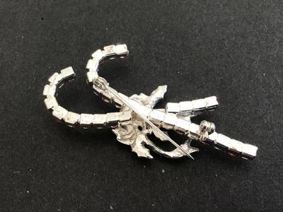 Candy Cane Rhinestone Brooch