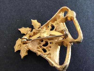 Vintage Rhinestone Bell Brooch