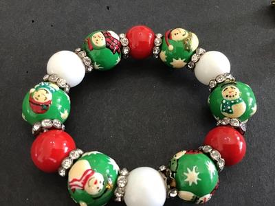 Glass Bead Rhinestone Bracelet Elf’s frosty