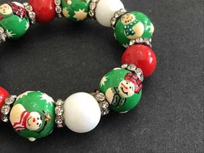 Glass Bead Rhinestone Bracelet Elf’s frosty