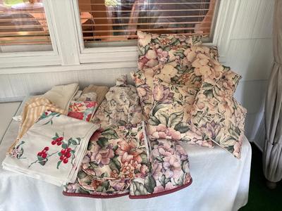 Linens and patio pillows