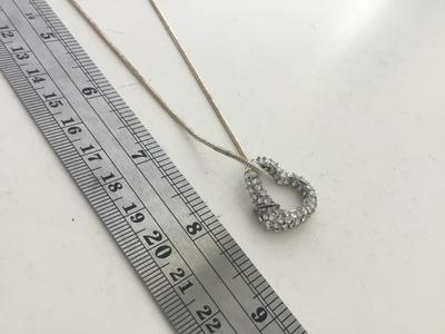 Unmarked heart rhinestone necklace