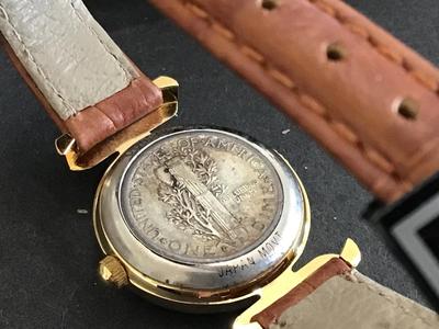 Consort Mercury Dime Silver Vintage Watch in Case Excellent. Working Leather