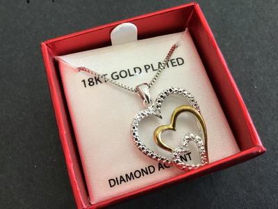 18 KT Played Heart Trio Necklace