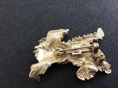 Vintage Gold Tone Brooch Puppy