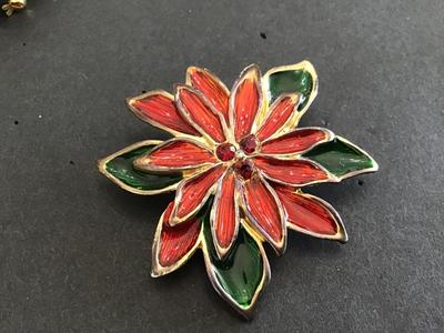 Poinsettia Brooch
