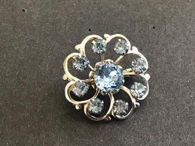 Blue Rhinestones pin