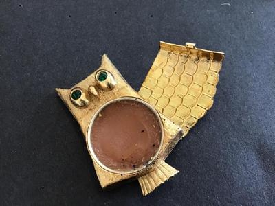 Avon Vintage Perfume Owl Brooch