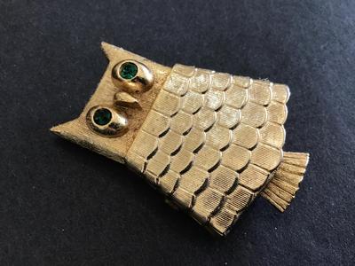 Avon Vintage Perfume Owl Brooch