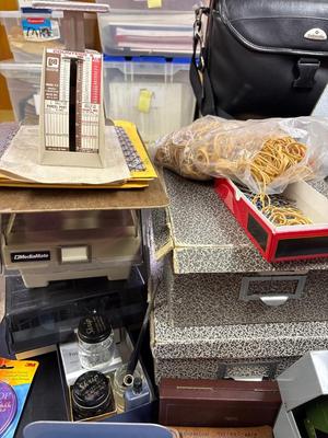 Large group of office supplies