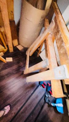 SCRAP LUMBER FOR PROJECTS, SAS HORSES, GOOD SIZED ROLL OF RAM BOARD AND DRYWALL SHIMS