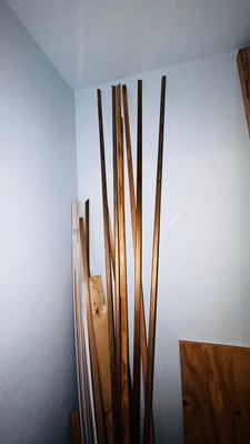 SCRAP LUMBER FOR PROJECTS, SAS HORSES, GOOD SIZED ROLL OF RAM BOARD AND DRYWALL SHIMS