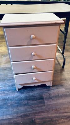 NIFTY LITTLE VINTAGE SET OF DRAWERS FULL OF DIFFERENT HARDWARE AND OTHER GOODS