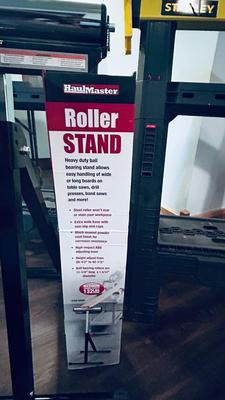 NEAT AND CONVENIENT STANLEY FOLDING SAWHORSES AND HAUL MASTER ROLLER STAND