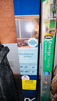 BAMBOO STICKS, NEW LEVELOR BLIND, TWO KINDS OF VINYL FLOORING AND A UPHOLSTERY VINYL PLUS MORE!