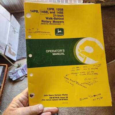 Vintage John Deere 14SB 21" 5 HP Aluminum Deck Self Propelled Lawn Mower has Compression includes Owner manual