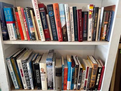 Two shelves of books