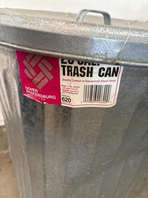 Two metal trash cans