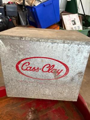 Vintage radio flyer and Cass Clay icebox