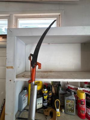 Various garage items and limb lopper