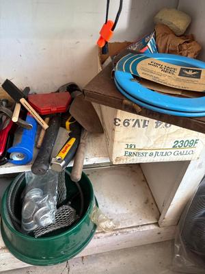 Various garage items and limb lopper