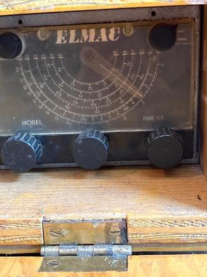 Vintage ham radio equipment in homemade box