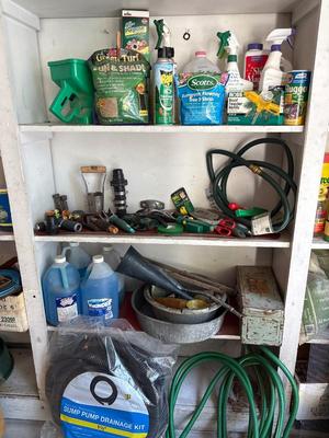 4 shelves of outdoor items